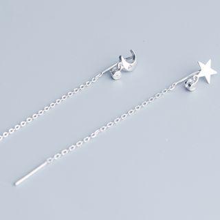 Asymmetrical Threader Earring 1 Pair - Silver - One Size