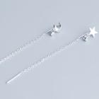 Asymmetrical Threader Earring 1 Pair - Silver - One Size