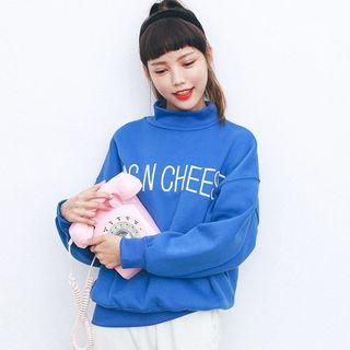 Letter Mock-neck Sweatshirt