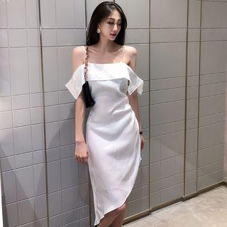 Asymmetric Spaghetti Strap Sheath Dress