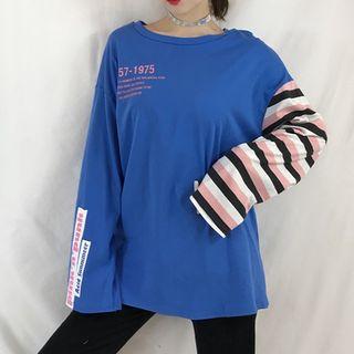 Striped Sleeve Panel T-shirt