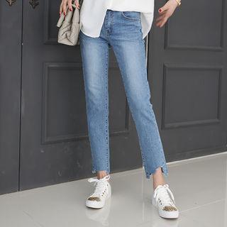 Cutout-hem Semi-boot-cut Jeans