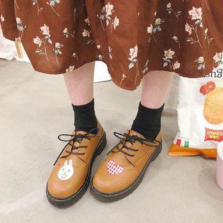 Cartoon Print Lace-up Shoes