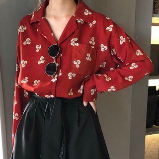 Print Chiffon Shirt / Tie Waist Shorts / Straight Cut Pants
