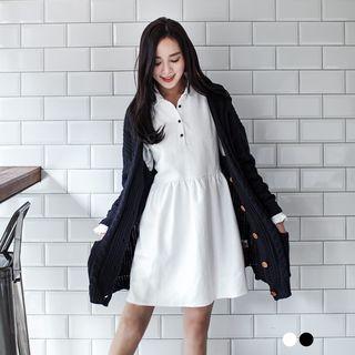 Ruffled High-waist Polo Dress