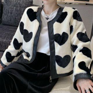 Contrast Trim Long-sleeve Cropped Jacket