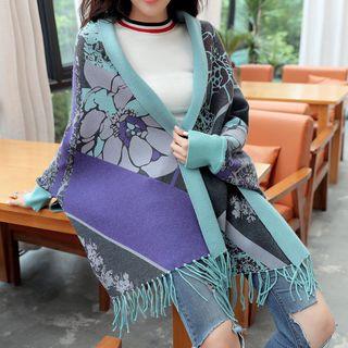 Printed Knit Poncho
