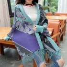 Printed Knit Poncho