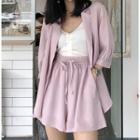 Set: Open Front Jacket + Shorts