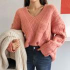 Punched Woolen Cable Sweater