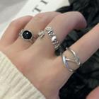 Set Of 3: Ring 2493a - 3 Piece - Z Ring - Black - One Size