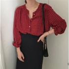 Long-sleeve Dot Top Red - One Size