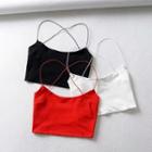 Strappy Back Sleeveless Cropped Top