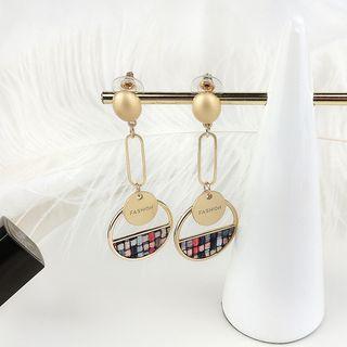 Woven Half Disc Dangle Earring