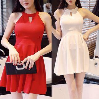 Halter A-line Mini Cocktail Dress