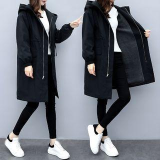 Zipped Hooded Long Jacket
