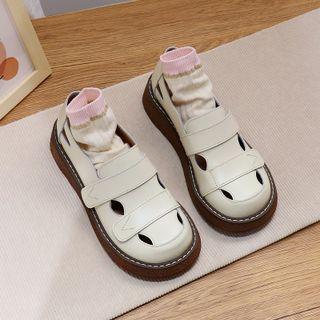 Cut-out Faux Leather Shoes