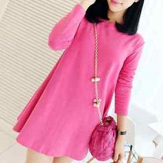 3/4-sleeve Ruffle Dress
