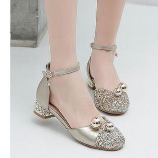 Ball Details Sequined Dorsay Pumps