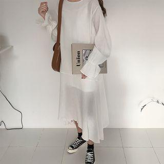 Asymmetric Bell-sleeve Dress
