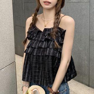 Flowy Plaid Camisole Top