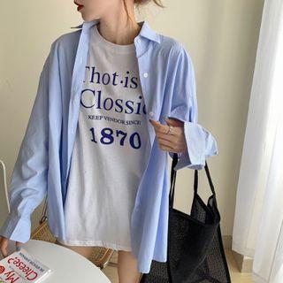 Loose-fit Lettering T-shirt / Boyfriend Shirt