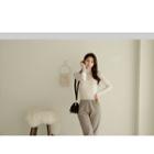 Set Of 2: Turtle-neck Wool Blend Top