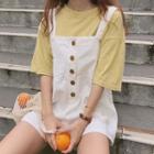 Distressed Denim Short Dungaree