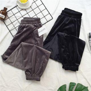 Velvet Elastic Waist Pants