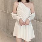 Cold-shoulder Mini T-shirt Dress