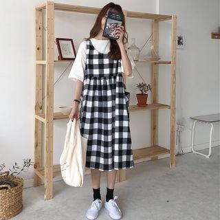 Check Loose-fit Jumper Dress