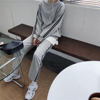 Striped Sweatshirt / High-waist Striped Sweatpants