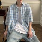 Short Sleeve Gingham Pocket Shirt