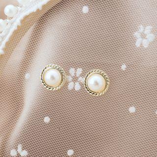 Faux Pearl Earring 1 Pair - E2029-1 - Gold - One Size
