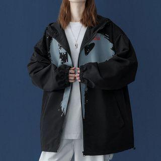 Print Zip Windbreaker