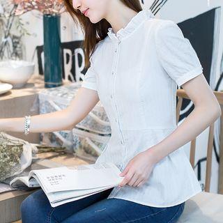Frill Collar Short-sleeve Shirt