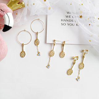 Non-matching Badminton Drop Earring / Hoop Earring