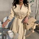 Hoop-buckle Weave Belt Light Beige - One Size