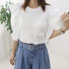 Pocket-patch Frilled Top