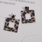 Leopard Print Acrylic Square Dangle Earring 1 Pair - Stud Earrings - 4.2cm