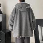 Reversible Fleece Zip-up Hooded Jacket