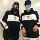 Couple Matching Crane Embroidered Hoodie