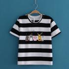 Animal Print Color-block Short-sleeve Tee