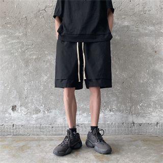 Mock Two Piece Color Block Shorts