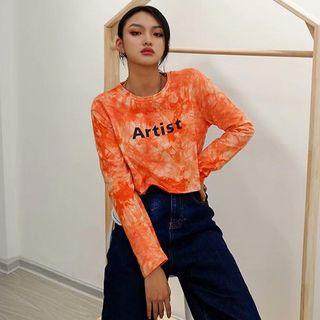Tie Dye Long-sleeve Crop Top