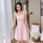 Star Print Sleeveless Mini A-line Dress