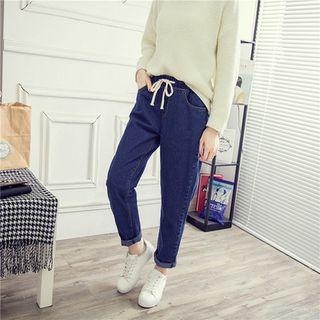 Drawstring-waist Straight-fit Jeans