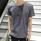 Plain Linen Short-sleeve T-shirt