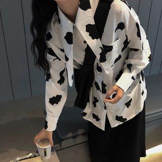 Cow Print Shirt / Midi Skirt