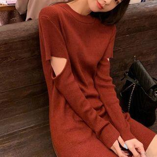 Cut-out Knit Mini Dress